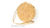 New Circle Star Rattan Sling Bags Full Handwoven Unique